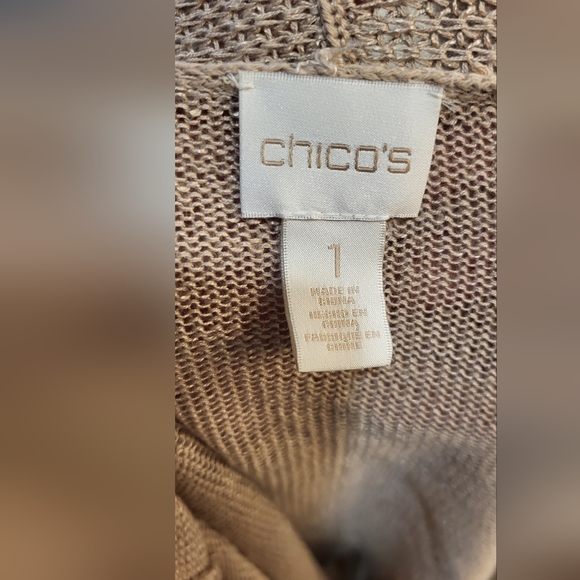 Chico's Tan Cardigan Chico's Size 1 (approximately medium/8) - Picture 3 of 4